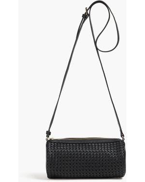 STUDIO AMELIA Banderas Woven Leather Cross-Body Bag - Black
