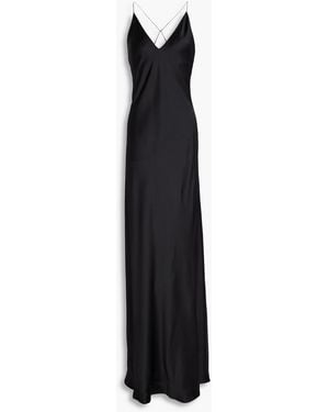 Nili Lotan Ira robe aus seidensatin - Schwarz
