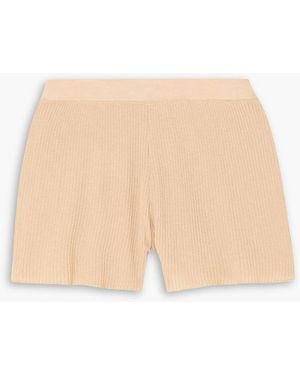 SABLYN Gia Ribbed Cashmere Shorts - Natural