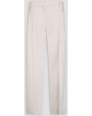 Brunello Cucinelli Wool-blend Twill Wide-leg Trousers - White