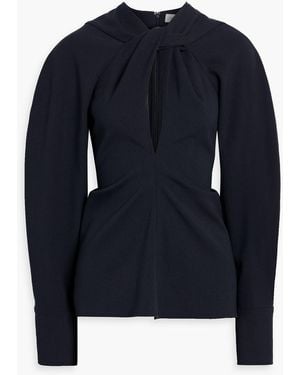 Victoria Beckham Cutout Twill Blouse - Blue