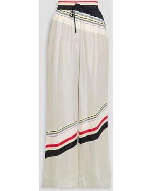 3.1 Phillip Lim Printed Silk-Twill Wide-Leg Trousers - White