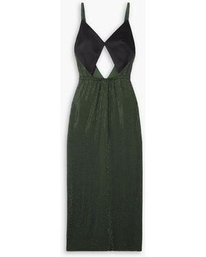 Christopher Kane The Bombshell Cutout Crystal-embellished Stretch-jersey And Satin Midi Dress - Green