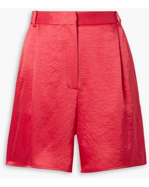 LAPOINTE Shorts aus satin in knitteroptik mit falten - Rot