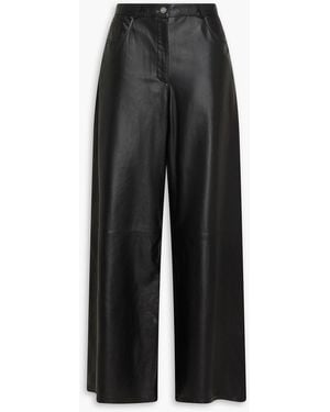 Amiri Leather Wide-leg Trousers - Black