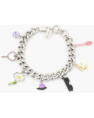Marc Jacobs Silberfarbenes armband mit kristallen und emaille - Mettallic