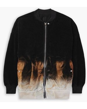 Rick Owens Oversized Printed Cotton-Corduroy Bomber Jacket - Black