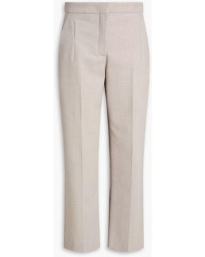 Tory Burch Woven Straight-leg Trousers - Grey