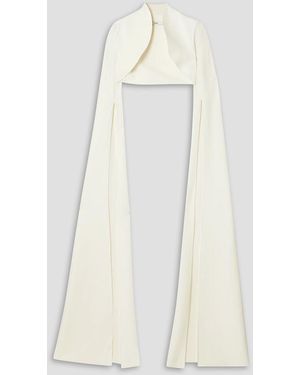 Safiyaa Cropped Crepe Jacket - White