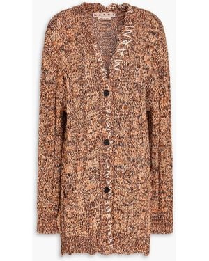 Marni Marled Cotton And Wool-Blend Cardigan - Brown
