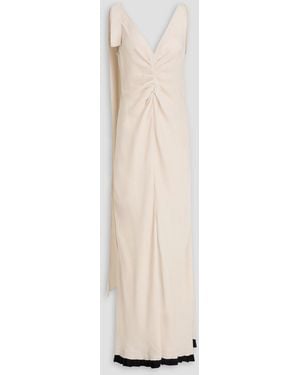 Victoria Beckham Geraffte robe aus crêpe - Weiß