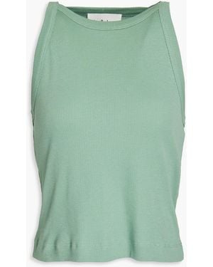 Ba&sh Ribbed Jersey Halterneck Tank - Green