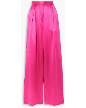 Michael Lo Sordo Boy hose mit weitem bein aus seidensatin mit falten - Pink
