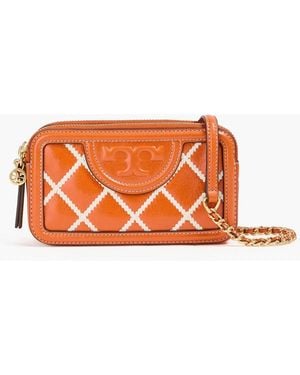 Tory Burch Glossed-leather Cross-body Bag - Orange