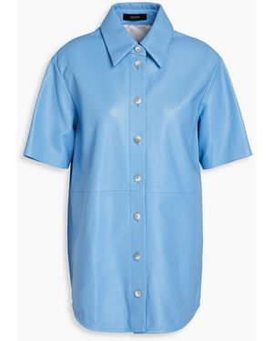 JOSEPH Bruni Leather Shirt - Blue