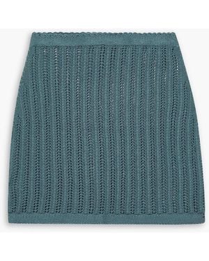 Savannah Morrow Mirana Crocheted Pima Cotton Mini Skirt - Green