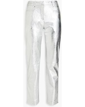 Muubaa Crinkled Leather Slim-leg Trousers - White