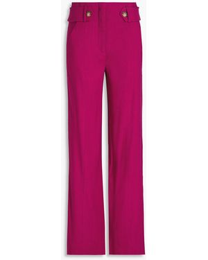 Veronica Beard Sunny Linen-Blend Twill Wide-Leg Trousers - Pink