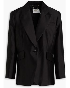 Zimmermann Wool And Silk-blend Satin Blazer - Black