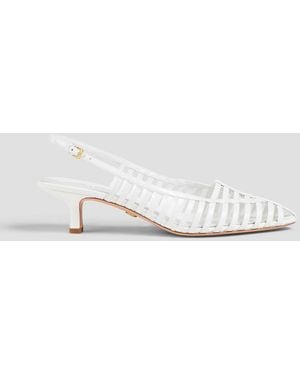 Veronica Beard Britte Cutout Leather Slingback Court Shoes - White