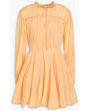 Charo Ruiz Gracy Ramie-blend Voile Mini Dress - Orange