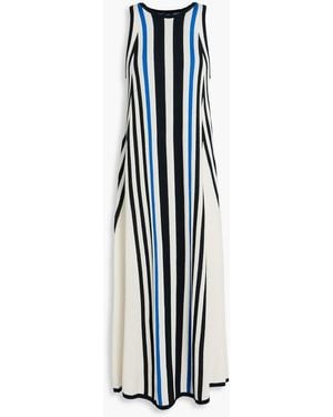 JOSEPH Striped Jacquard-knit Cotton And Silk-blend Midi Dress - Blue