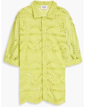 Charo Ruiz Isma Scalloped Broderie Anglaise Shirt - Yellow