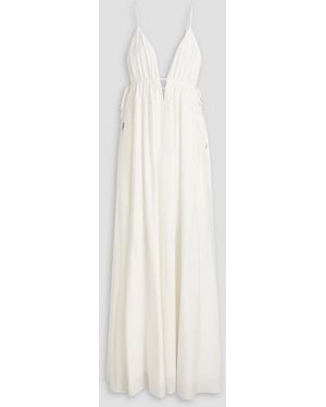 Jonathan Simkhai Josephine Cutout Satin-jersey Maxi Dress - White