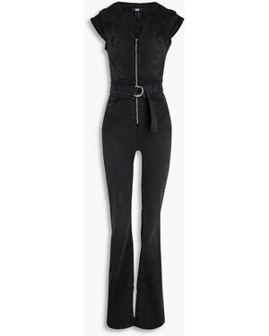 PAIGE Laurel canyon jumpsuit aus denim mit gürtel - Schwarz