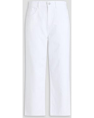 Theory Cropped High-Rise Straight-Leg Jeans - White