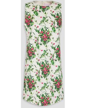 Carolina Herrera Floral-print Stretch-cotton Twill Mini Dress - Green