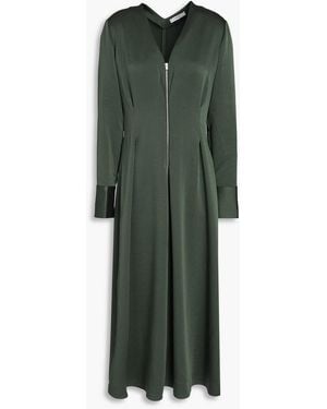 Vince Satin-crepe Midi Dress - Green