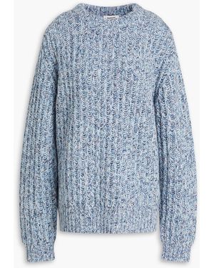 Sandro Ribbed Wool-blend Jumper - Blue