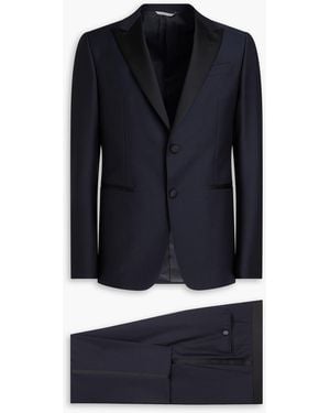 Canali Wool And Mohair-blend Twill Suit - Blue
