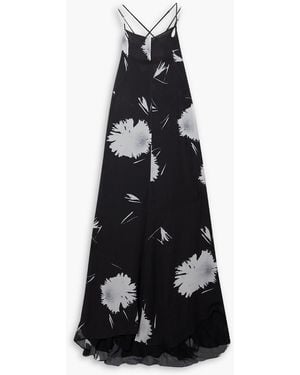 Ioannes Franka Floral-print Chiffon Maxi Dress - Black