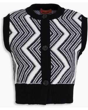 Missoni Cropped Jacquard-Knit Wool Vest - Black