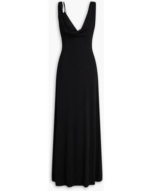 TOTEME Draped Stretch-Jersey Maxi Dress - Black