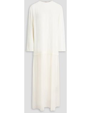 Zimmermann Maxikleid aus crêpe und plissiertem chiffon - Weiß