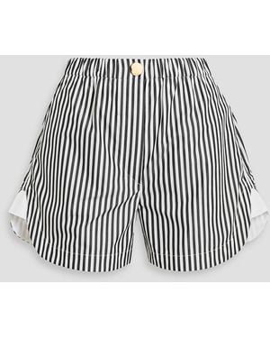 Sportmax Muscari Striped Cotton-Poplin Shorts - White