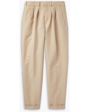 Tom Ford Pleated Cotton-Twill Pants - Natural