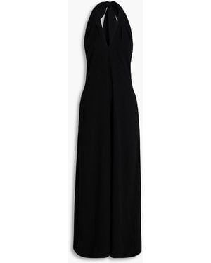 FRAME Crepe Halterneck Wide-leg Jumpsuit - Black