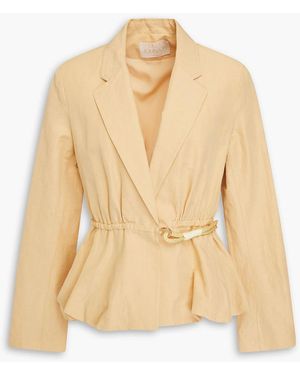 Ulla Johnson Talie Cotton, Linen And Silk-blend Blazer - Natural