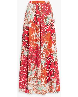 Diane von Furstenberg Florencia Printed Woven Maxi Skirt - Red