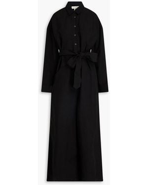 Mara Hoffman Cropped Tm Lyocell And Linen-blend Jumpsuit - Black