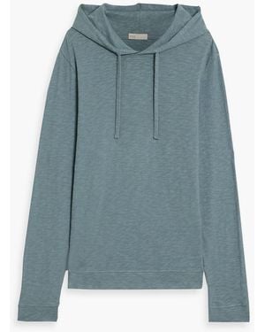 Onia Slub Cotton-Jersey Hoodie - Blue