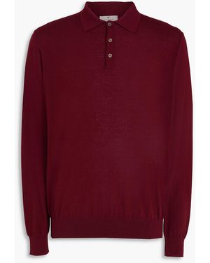 Canali Cashmere Polo Jumper - Red