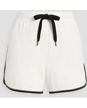 Brunello Cucinelli Bead-Embellished French Cotton-Terry Shorts - White