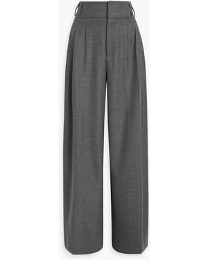 Altuzarra Tyr Wool-Blend Flannel Wide-Leg Pants - Gray