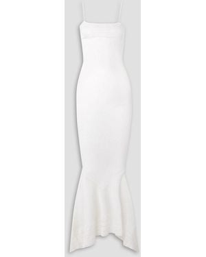 Alexandre Vauthier Robe aus stretch-strick mit pointelle-details - Weiß