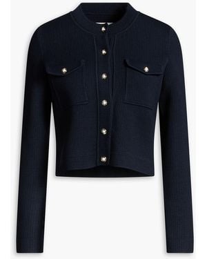 Sandro Ribbed-Knit Cardigan - Blue